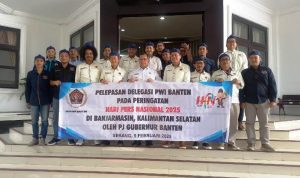 Pj Gubernur Resmi Melepas Delegasi PWI Banten untuk ke HPN 2025 Banjarmasin.(ist) HitzSerpong.com