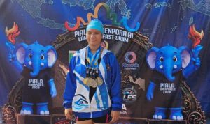 Atlet remaja Lampung Luna Alina Lo raih empat medali di Kejuaraan Renang Piala Kemenpora RI 2026. Ia meraih satu emas dan tiga perak di ajang nasional yang diikuti 2.780 atlet.(Ist) hitzserpong.com