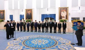 Presiden Prabowo melantik Suahasil Nazara sebagai Menteri Keuangan Kabinet Merah Putih di Istana Negara, Senin 14 September 2026. (Foto: Kemensetneg RI) hitzserpong.com